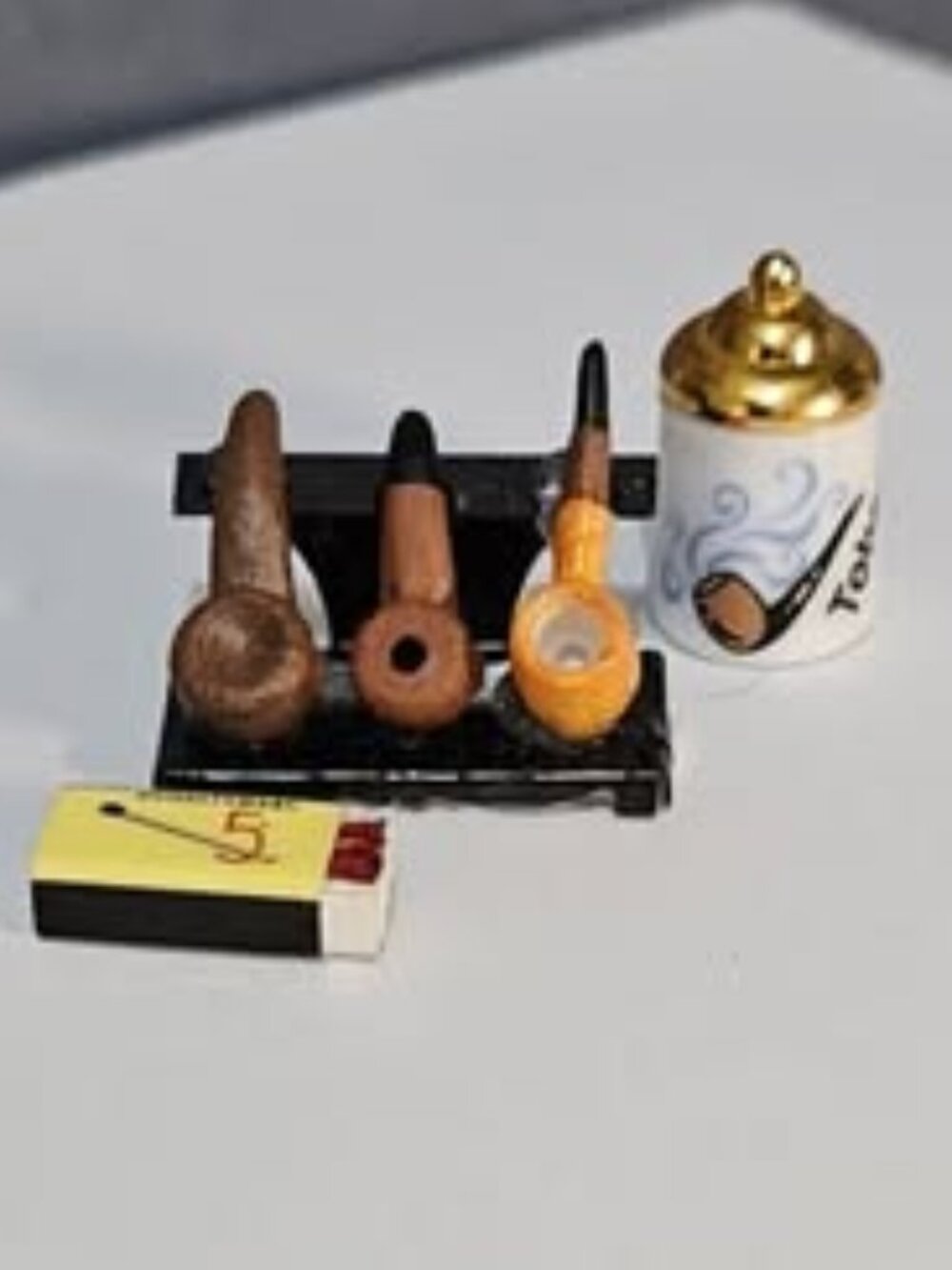 Dollhouse Miniature Mancave Pipe set Reutter 1:12 scale